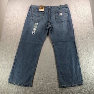 Carhartt Jeans Mens 42x32 Blue Loose Fit Straight Leg Medium Wash Denim B325 NEW